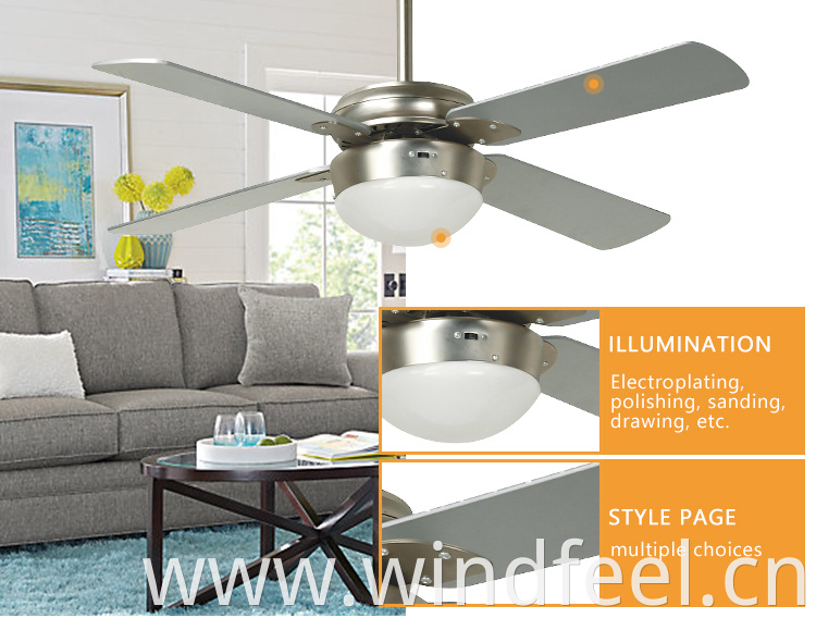 42 inch white electric ceiling fan lamp living room 220v AC copper motor decorative ceiling fans